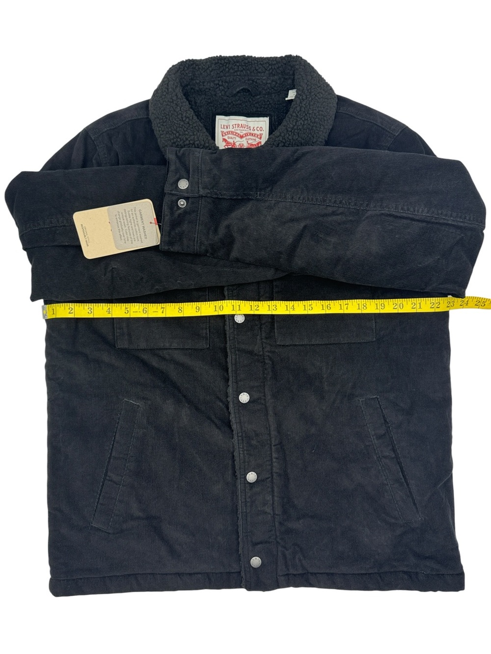 NWT Levi's Men's Black Corduroy Sherpa-Lined Trucker Jacket Size M - Picture 15 of 16